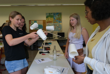 Teachers training in a classroom